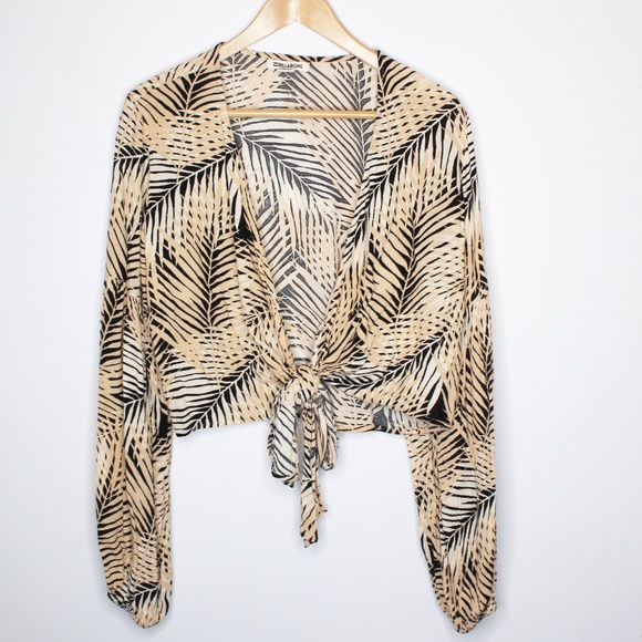 Billabong Tops - BILLABONG | Wrap Tie Long Sleeve Boho Top Size M